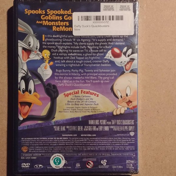 DAFFY DUCK'S QUACKBUSTERS LOONEY TUNES DVD NEW & SEALED - Picture 2 of 2